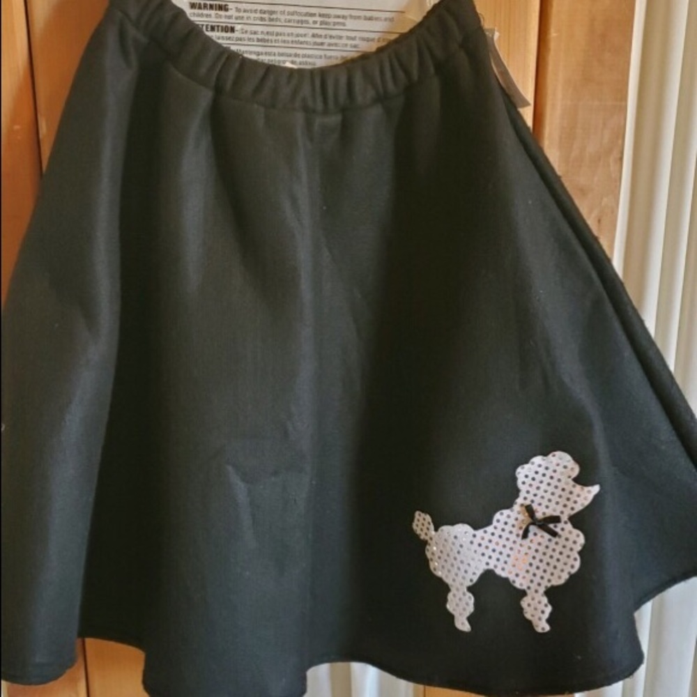 Large Child poodle skirt black costume Halloween